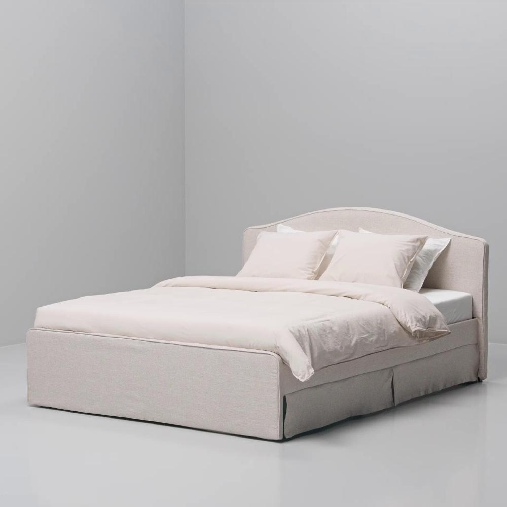 IKEA RAMNEFJÄLL Estructura cama tapizada Kilanda beige claro/Luröy 140x200 cm Oferta exclusiva