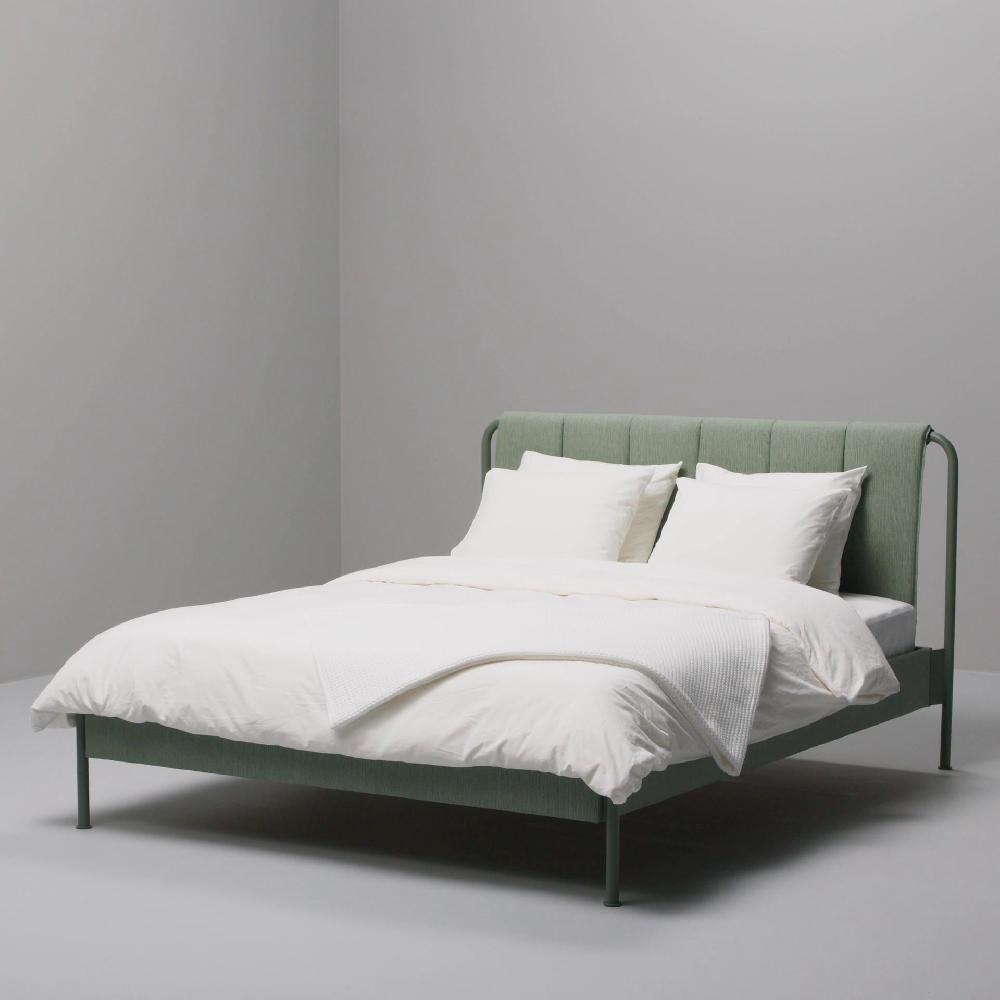 IKEA TÄLLÅSEN Estructura cama tapizada Kulsta verde grisáceo/Lönset 160x200 cm Ofertas de temporada