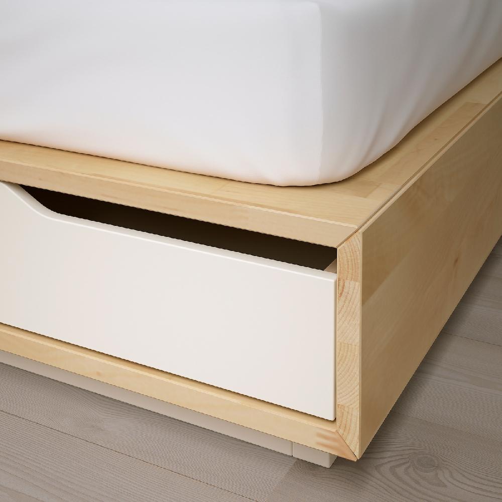 IKEA MANDAL Estructura de cama con cabecero abedul/blanco 160x200 cm Ofertas especiales