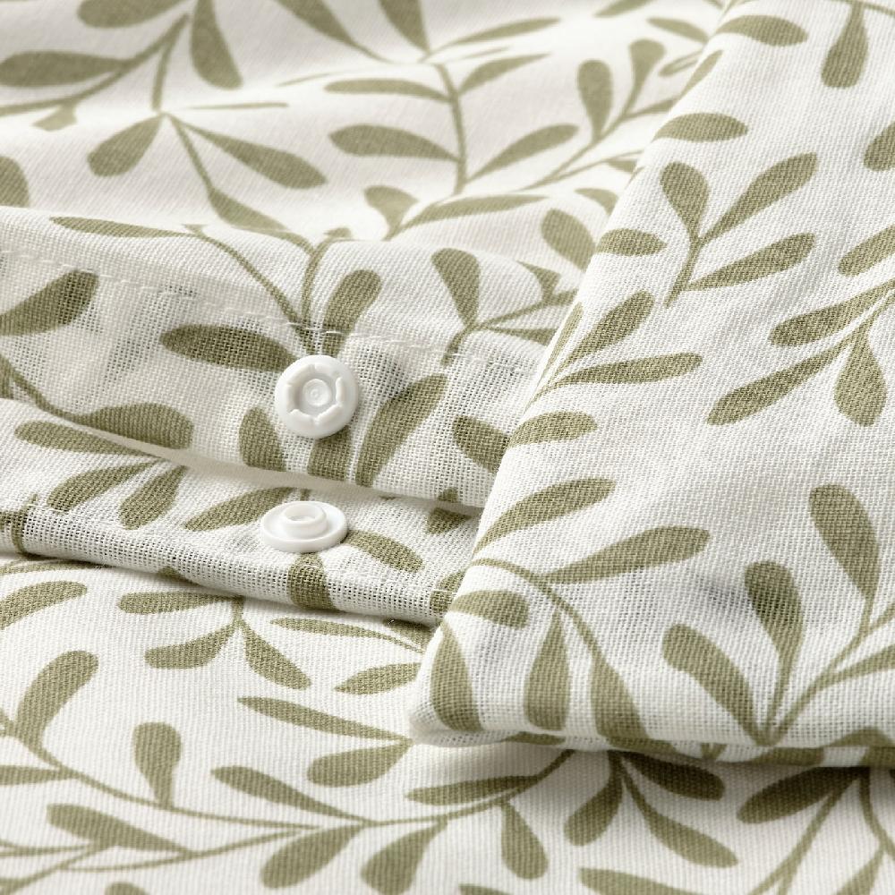 IKEA SORGMANTEL Funda nórdica y 2 fundas almohada blanco/verde 240x220/50x60 cm Grandes ahorros