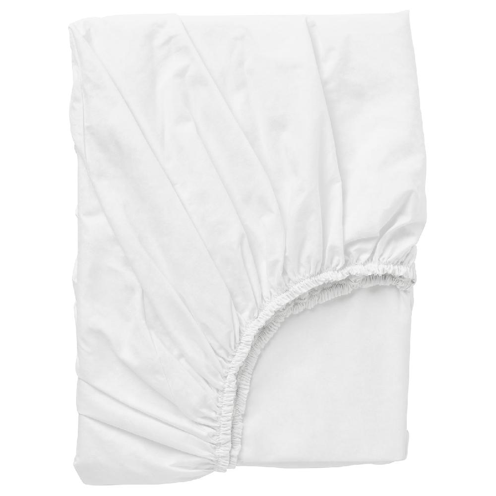 IKEA DVALA Sábana bajera ajustable blanco 160x200 cm