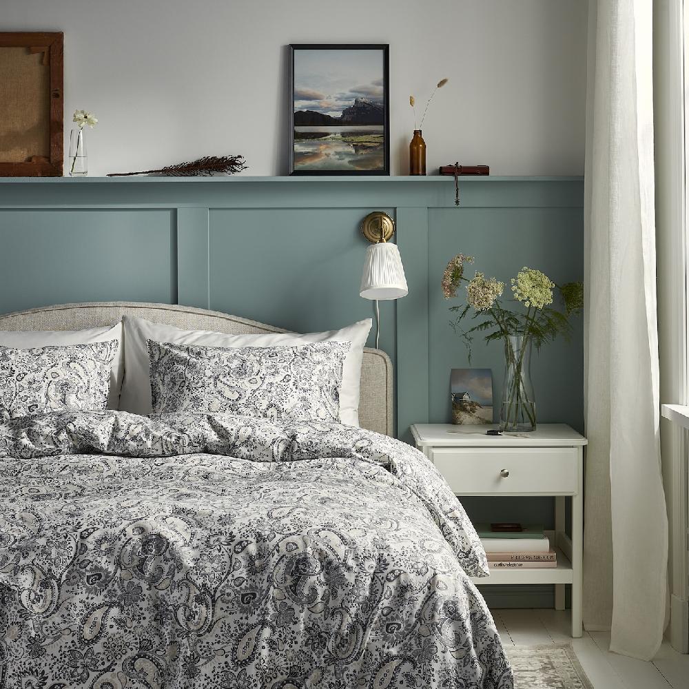 IKEA RODGERSIA Funda nórdica con funda de almohada gris/blanco 150x200/50x60 cm Outlet online
