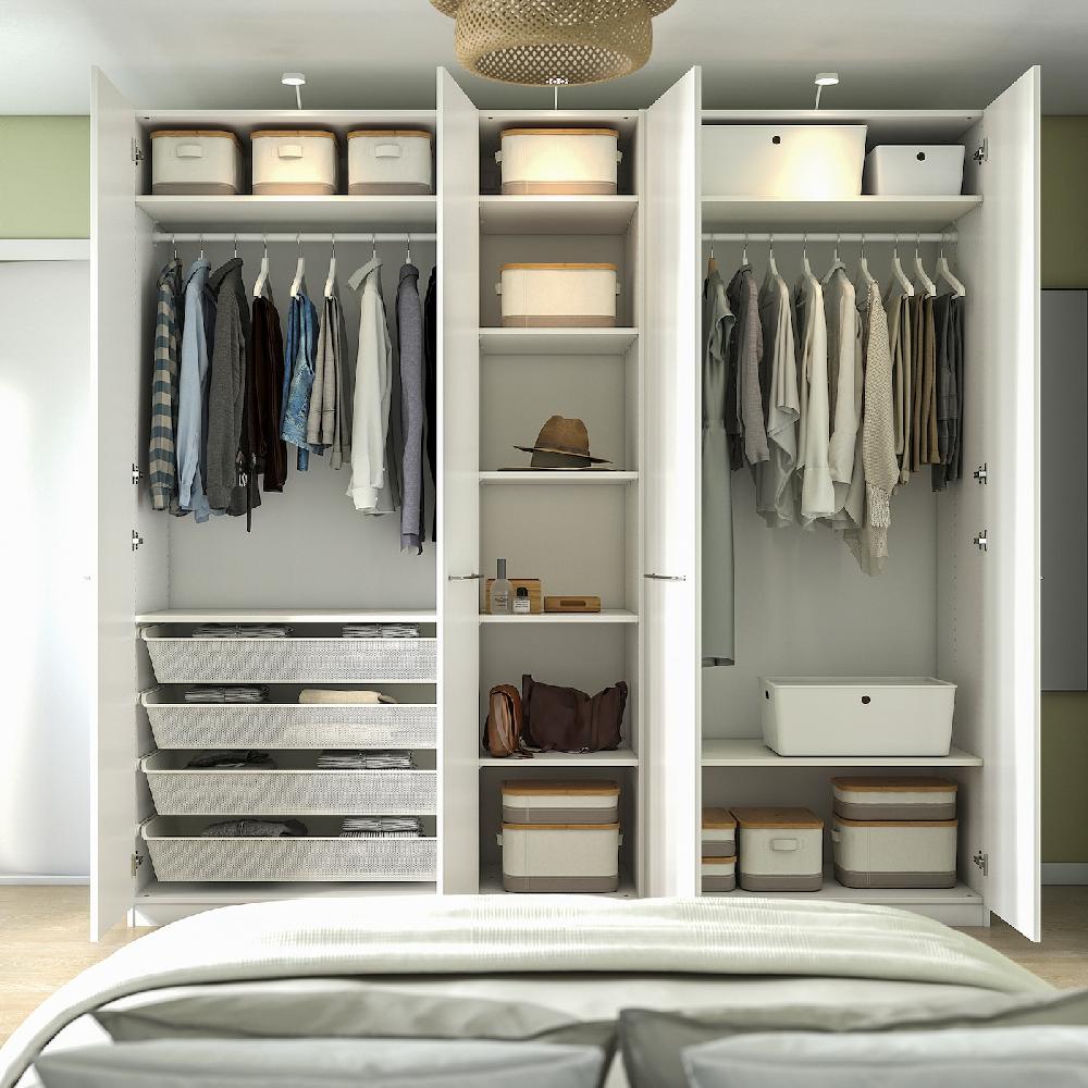 IKEA PAX / FORSAND Armario blanco/blanco 250x60x236 cm Venta caliente