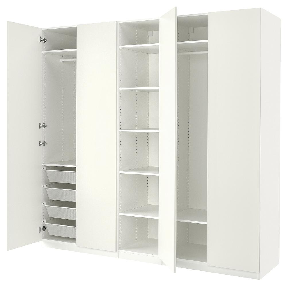 IKEA PAX / FORSAND Armario blanco/blanco 250x60x236 cm Venta caliente