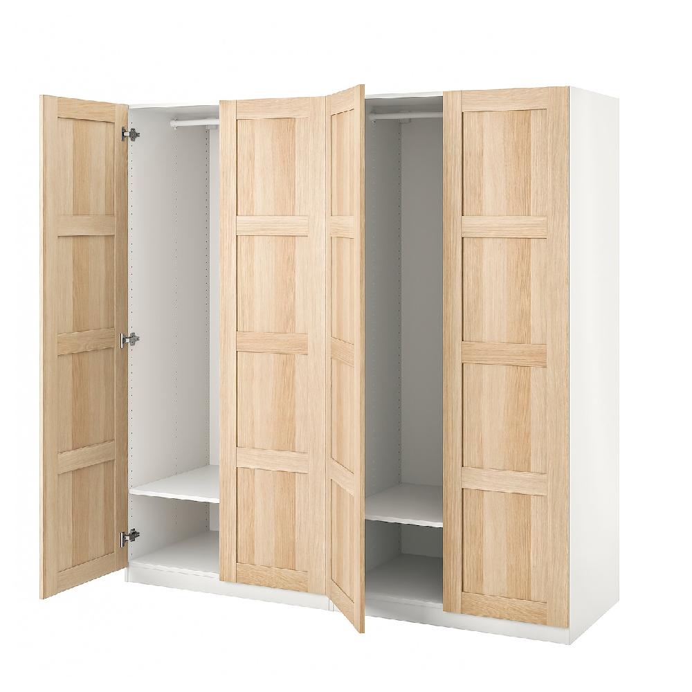 IKEA PAX / BERGSBO Armario blanco/efecto roble tinte blanco 200x60x201 cm