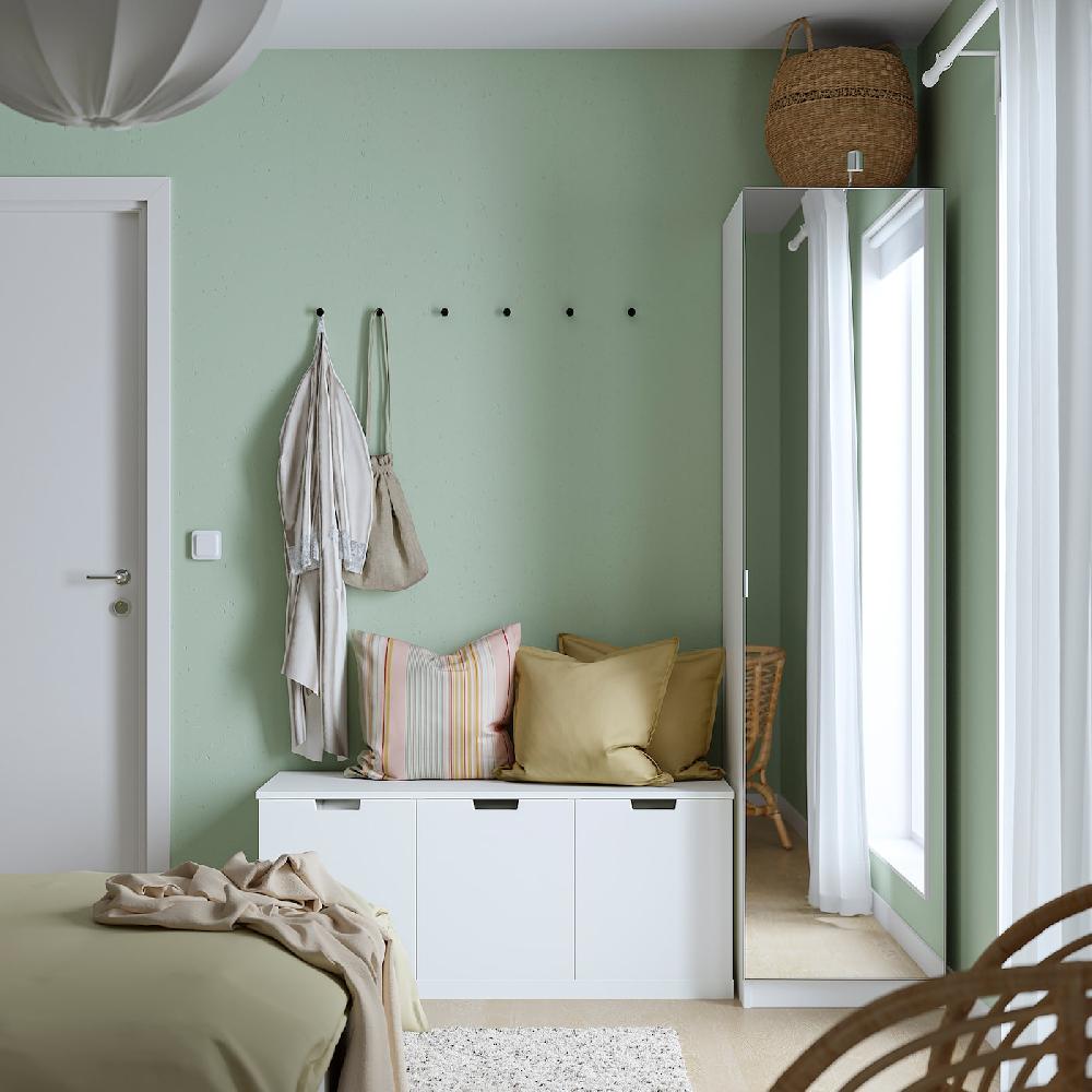 IKEA PAX / ÅHEIM Combinación armario blanco/espejo 50x60x201 cm Oferta especial