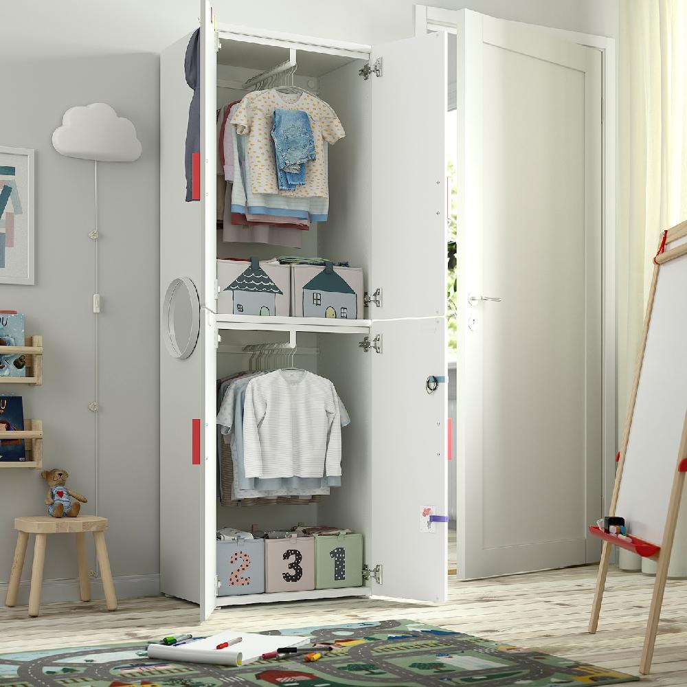IKEA SMÅSTAD / PLATSA Armario blanco verde claro/con 2 barras de armario 60x42x181 cm Últimos 3 días