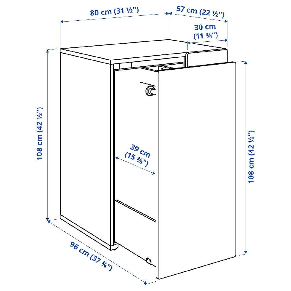 IKEA SMÅSTAD Mód almacen extraíble blanco 80x57x108 cm Precio de fábrica