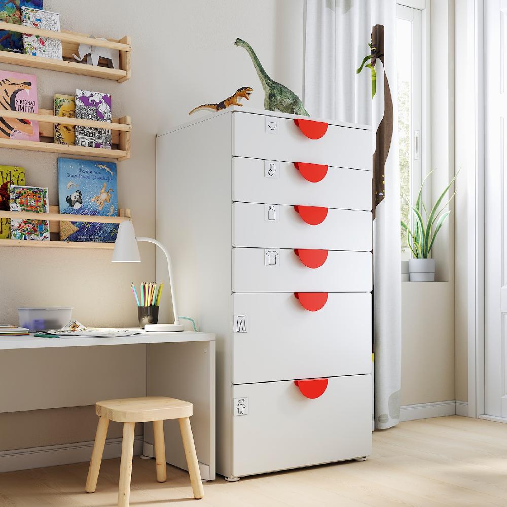 IKEA SMÅSTAD / PLATSA Cómoda de 6 cajones blanco/blanco 60x57x123 cm Promoción por tiempo limitado