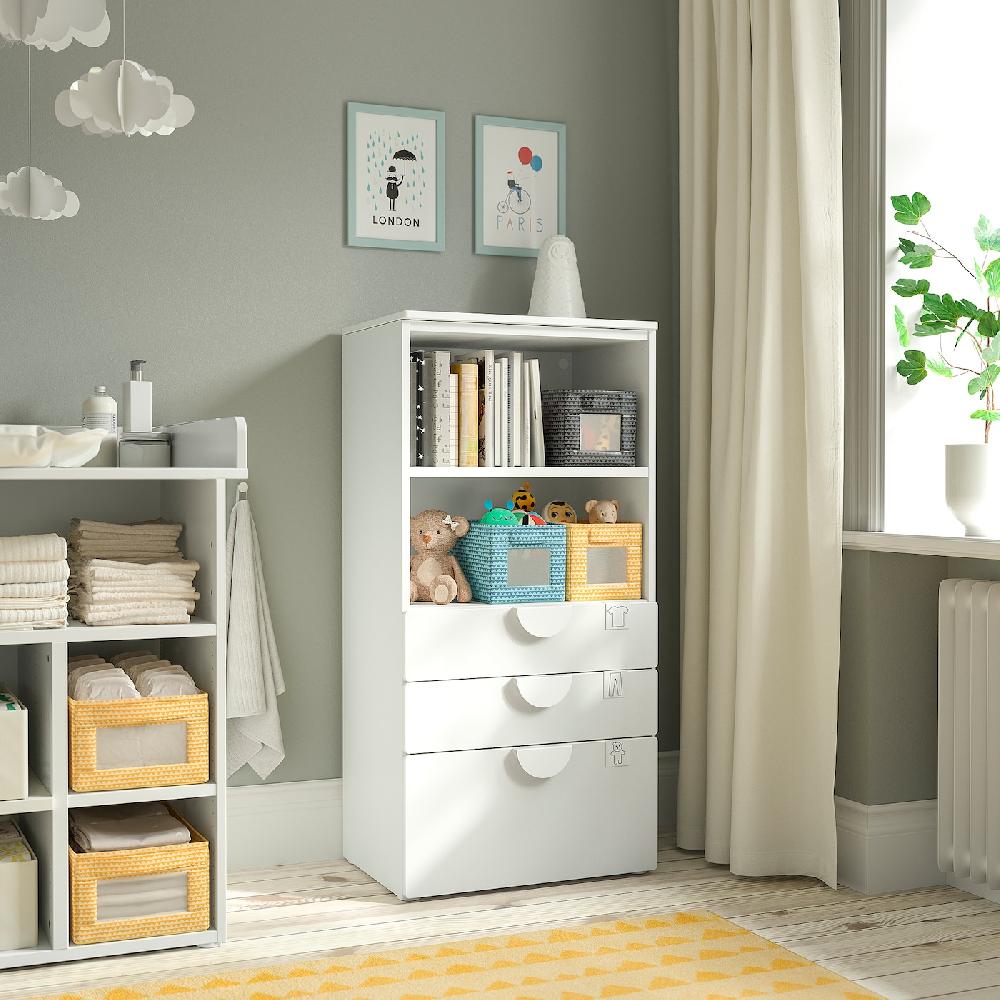 IKEA SMÅSTAD / PLATSA Librería blanco blanco/con 3 cajones 60x42x123 cm Solo queda un día