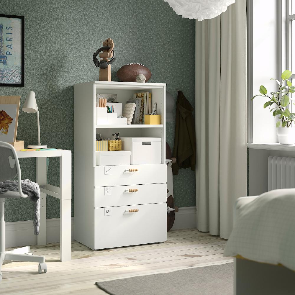 IKEA SMÅSTAD / PLATSA Librería blanco blanco/con 3 cajones 60x42x123 cm Solo queda un día
