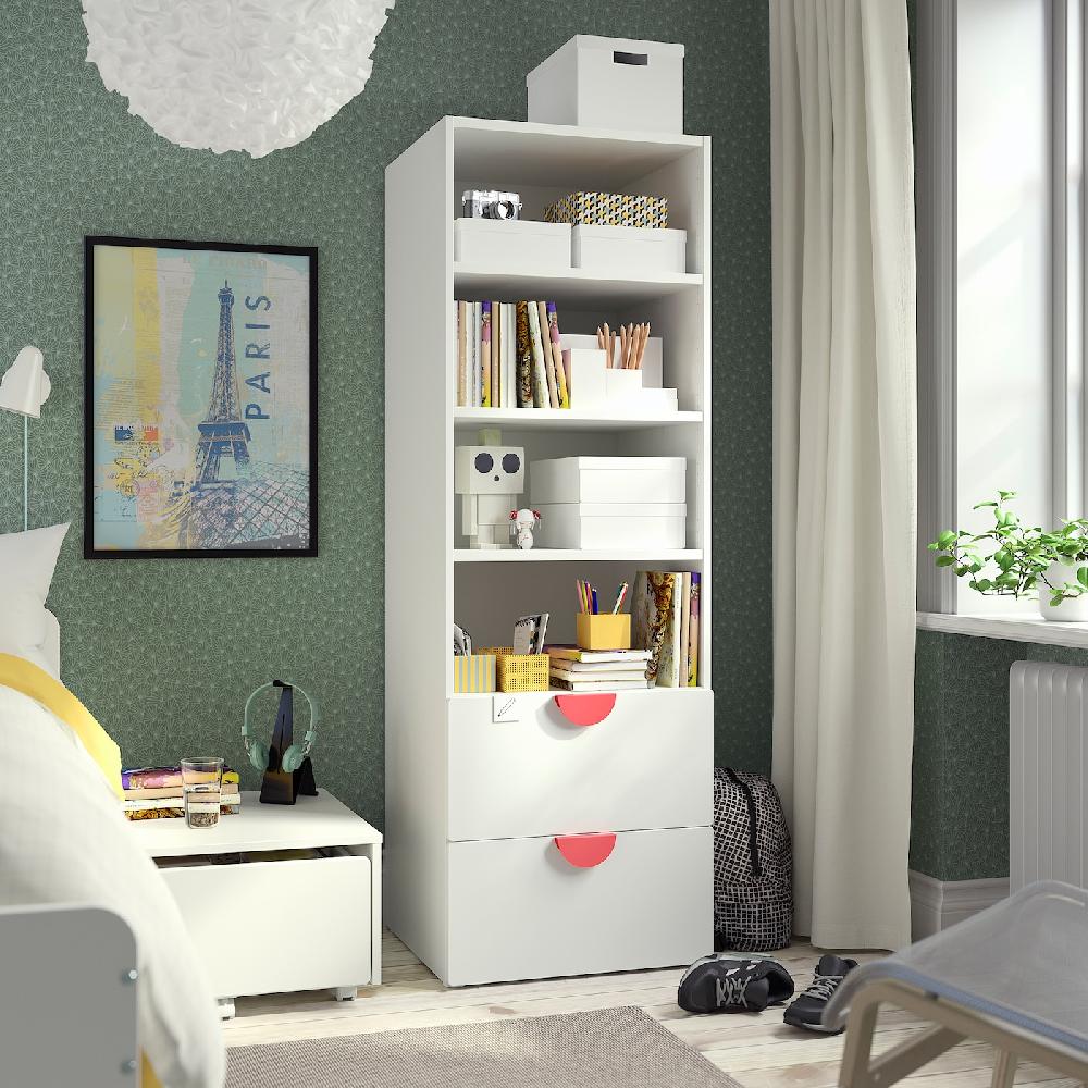 IKEA SMÅSTAD / PLATSA Librería blanco blanco/con 2 cajones 60x57x181 cm Liquidación