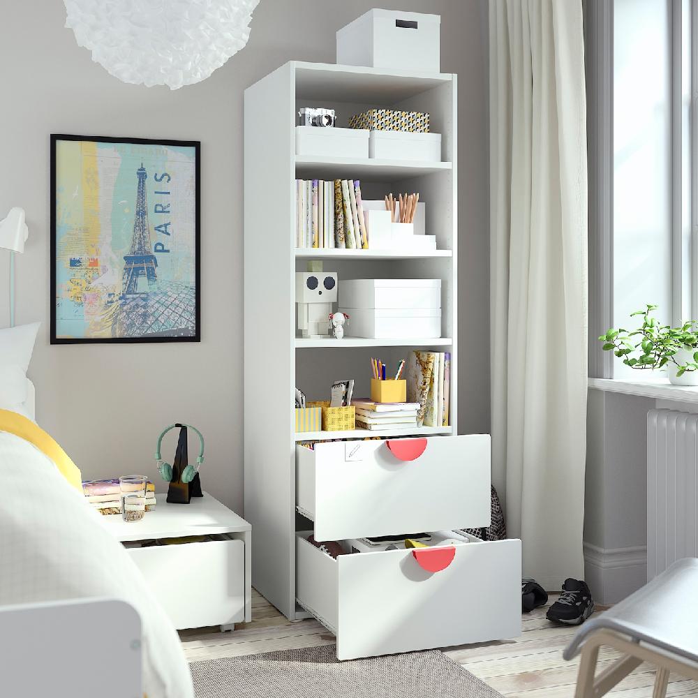 IKEA SMÅSTAD / PLATSA Librería blanco blanco/con 2 cajones 60x57x181 cm Liquidación
