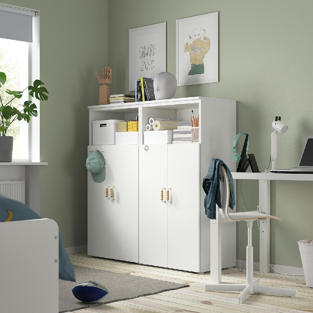 IKEA SMÅSTAD / PLATSA Combinación de almacenaje blanco/blanco con 6 baldas 120x42x123 cm Tienda de fábrica