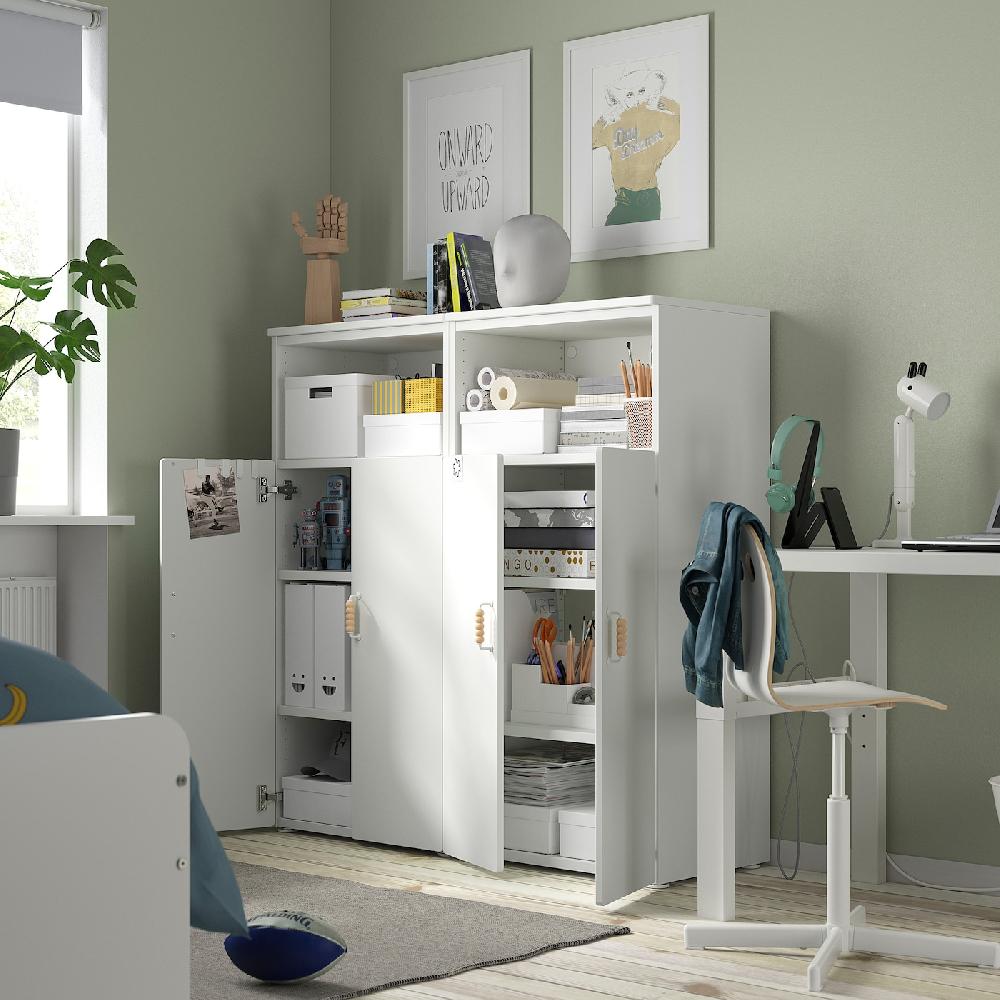 IKEA SMÅSTAD / PLATSA Combinación de almacenaje blanco/blanco con 6 baldas 120x42x123 cm Tienda de fábrica