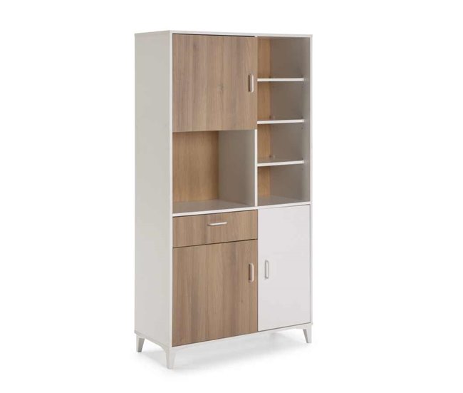 Conforama Buffet de cocina FRESH II. 3 Puertas. DMF. Roble/blanco Precio de fábrica