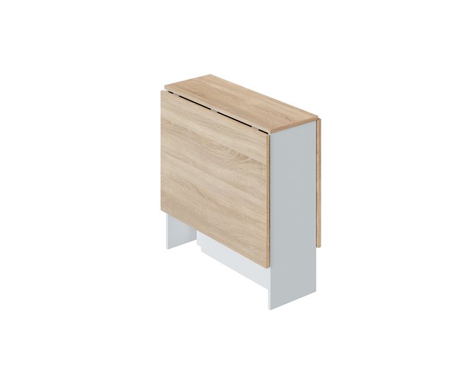 Conforama Mesa de cocina ETNA extensible DM 77x31/140cm natural y blanco Oferta especial de fábrica