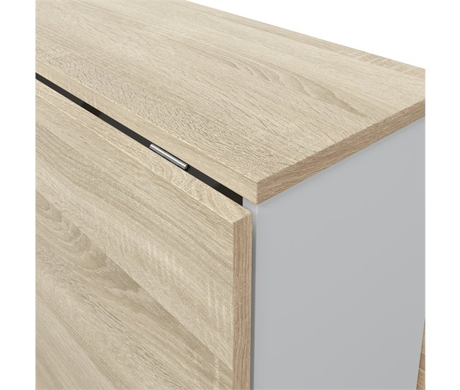 Conforama Mesa de cocina ETNA extensible DM 77x31/140cm natural y blanco Oferta especial de fábrica