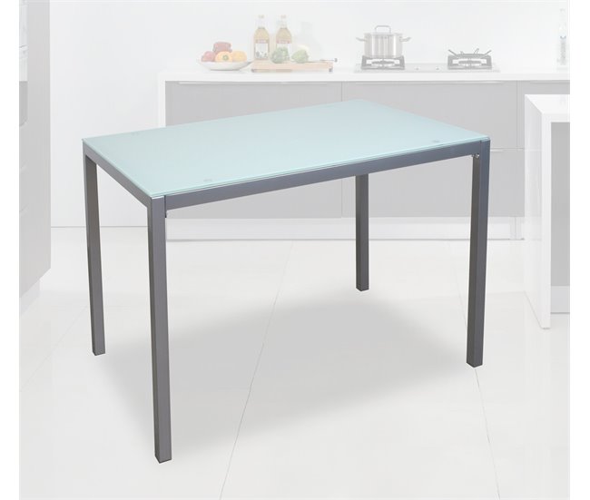 Conforama Mesa de cocina cristal II fija blanca Grandes descuentos