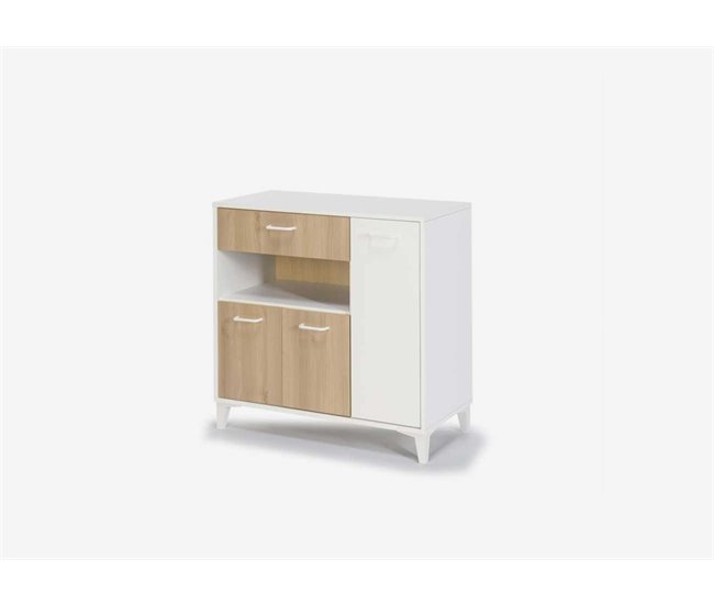Conforama Mueble Microondas FRESH DMF 2 Puertas roble y blanco Liquidación