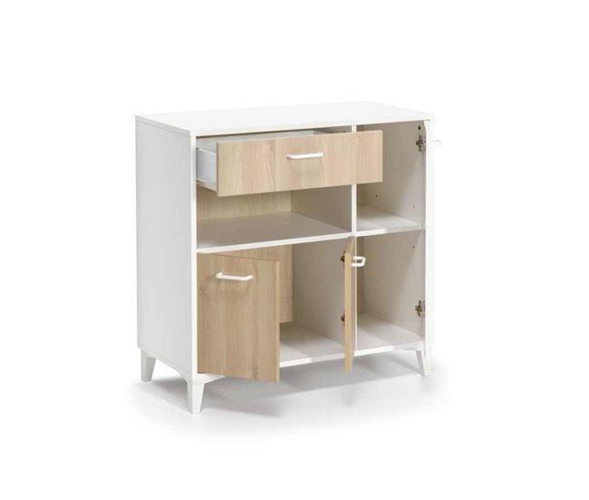 Conforama Mueble Microondas FRESH DMF 2 Puertas roble y blanco Liquidación
