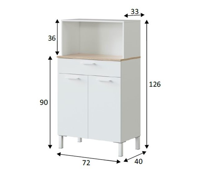 Conforama Mueble microondas 2P CUSINE II Envío internacional gratuito