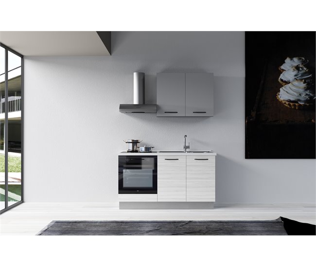 Conforama Cocina GILDA 2.0 L150 Derecha Titanio Frassino y Light grey Precio ultrabajo