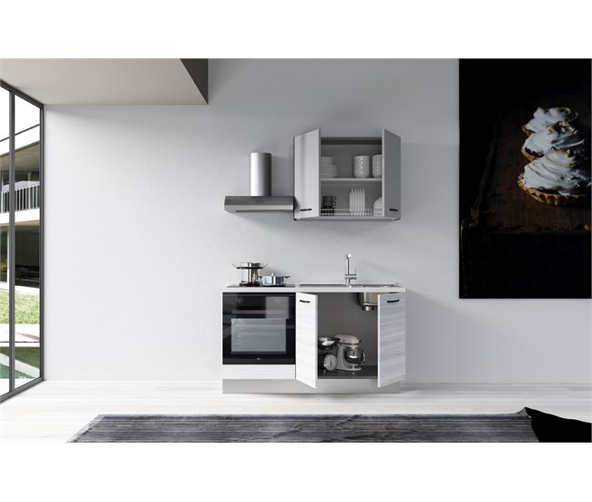 Conforama Cocina GILDA 2.0 L150 Derecha Titanio Frassino y Light grey Precio ultrabajo
