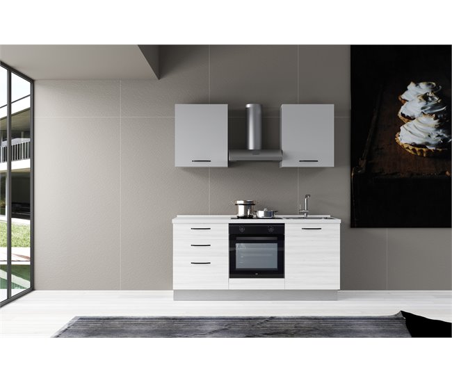 Conforama Cocina GILDA 2.0 L180 Derecha Titanio Frassino y Light grey 2025