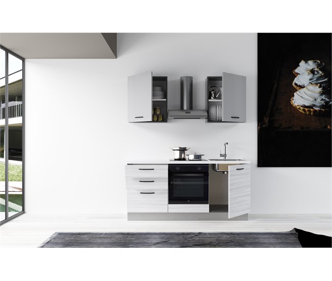 Conforama Cocina GILDA 2.0 L180 Derecha Titanio Frassino y Light grey 2025