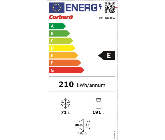 Conforama Frigorífico Combi 1 80M 262L Color Blanco CORBERÓ CCH1824EW Venta caliente