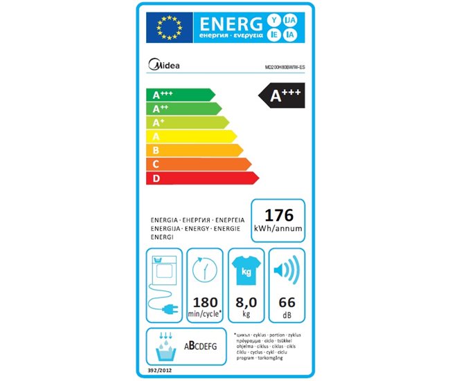 Conforama Secadora bomba de calor 8kg color blanco MIDEA MD200H80BW/W-ES Últimos 2 días