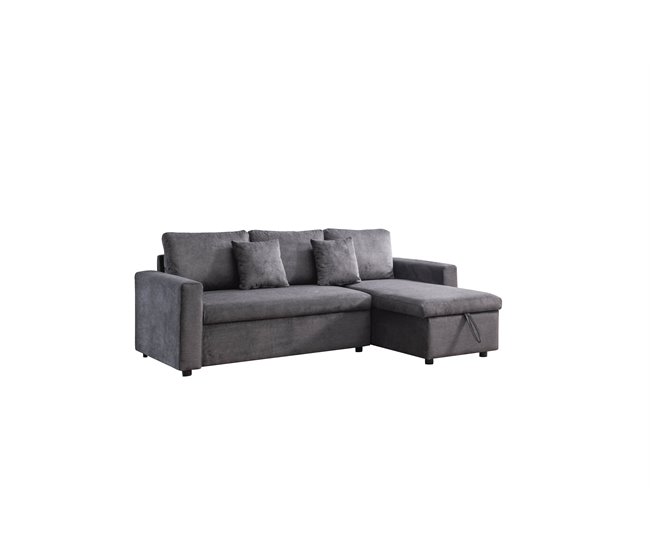 Conforama Chaise longue DRAKO reversible gris oscuro Superdescuento