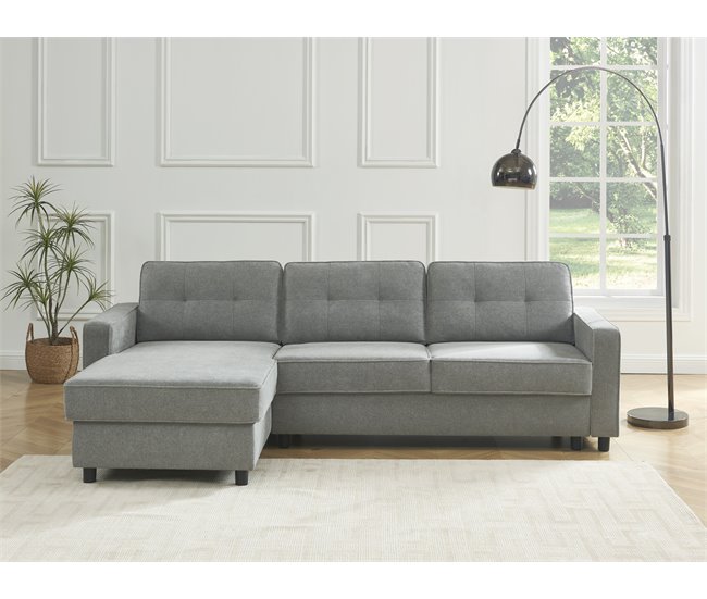 Conforama Chaise longue CIAN reversible gris Envío internacional gratuito