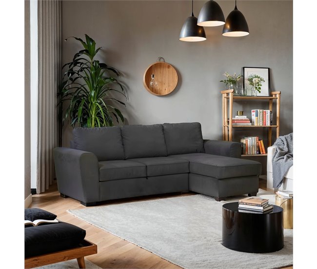 Conforama Chaise longue reversible con cama ASTON color antracita Tienda de fábrica
