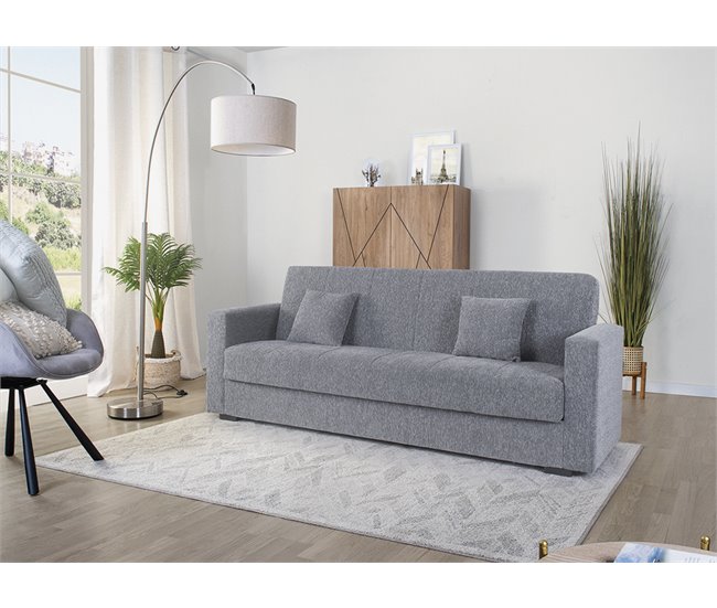 Conforama Sofá cama de tela NORA color gris Limitado a 3 días