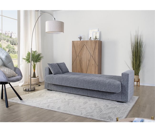 Conforama Sofá cama de tela NORA color gris Limitado a 3 días