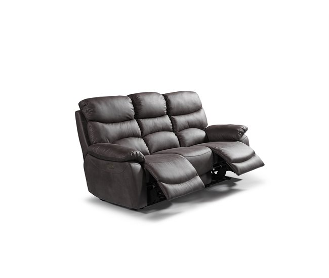 Conforama Sofá relax motorizado 3 plazas microfibra ESPRIT color marrón Precios de Black Friday