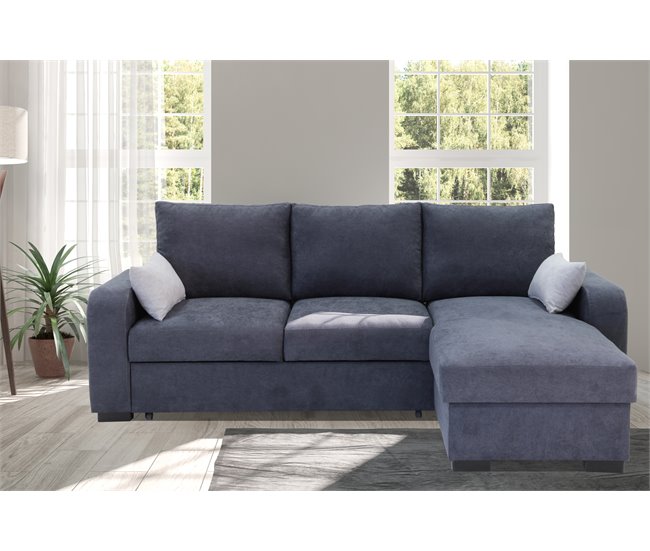 Conforama Chaise longue reversible con cama BROADWAY color gris oscuro En oferta