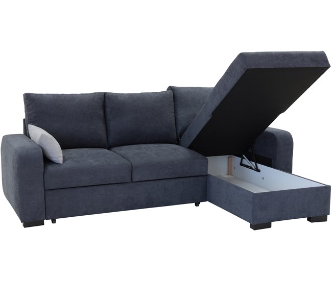 Conforama Chaise longue reversible con cama BROADWAY color gris oscuro En oferta