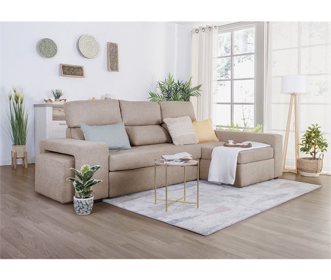 Conforama Chaise longue CIRO reversible color beige Libre de impuestos
