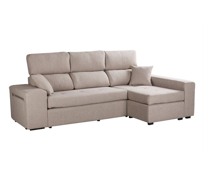Conforama Chaise longue CIRO reversible color beige Libre de impuestos