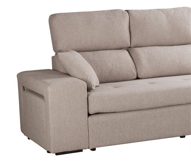 Conforama Chaise longue CIRO reversible color beige Libre de impuestos