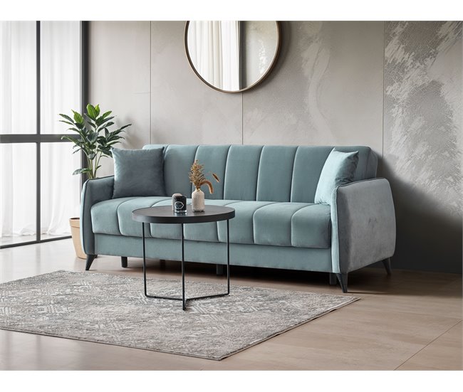 Conforama Sofá cama 3 plazas DIDO color azul Oferta exclusiva