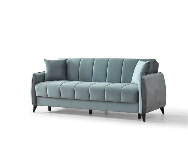 Conforama Sofá cama 3 plazas DIDO color azul Oferta exclusiva