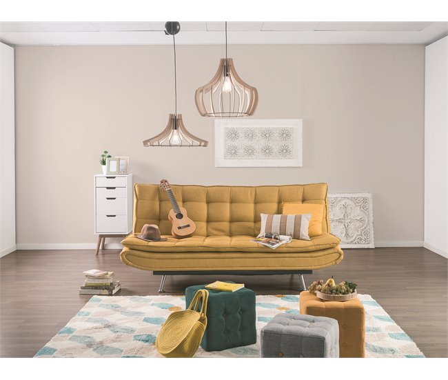 Conforama Sofá cama de tela WILLEM amarillo Última moda