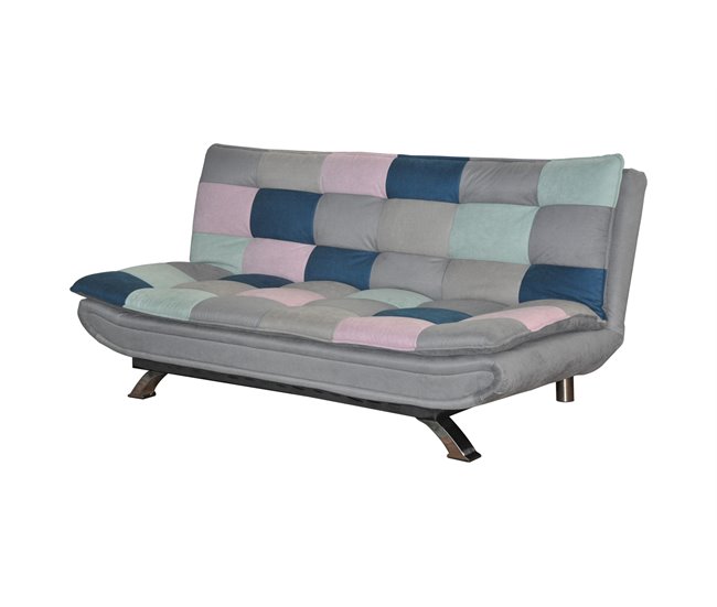 Conforama Sofá cama de tela MARIE estampado multicolor Descuento por venta flash