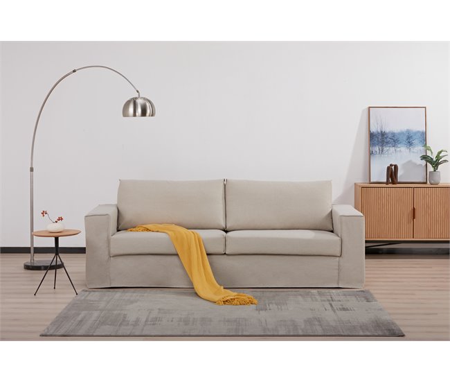 Conforama Sofá fijo JUNO 3 plazas color beige Ofertas de temporada