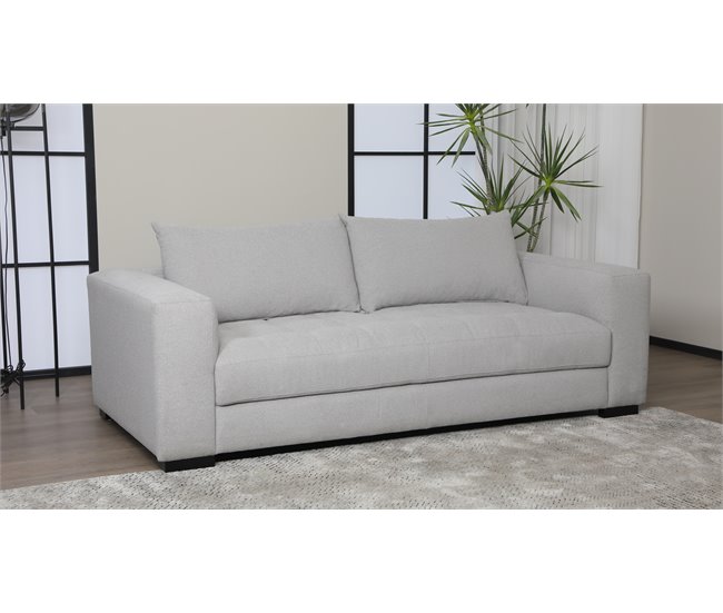 Conforama Sofá LAKE 3 plazas fijo gris claro Ofertas especiales