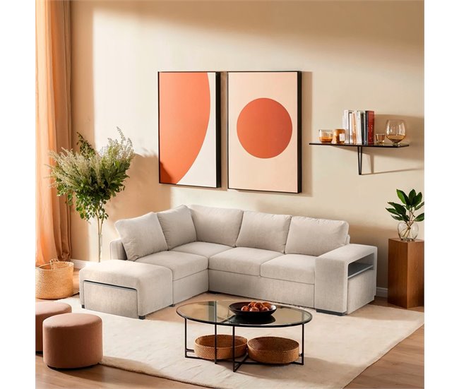 Conforama Rinconera ELTONEL con cama reversible camel Ofertas